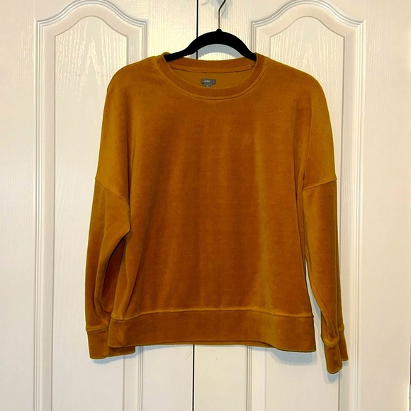 aerie Sweaters - Aerie Terry Cloth Pullover Sweater Sweatshirt Top Crew Neck Marigold Yellow XS